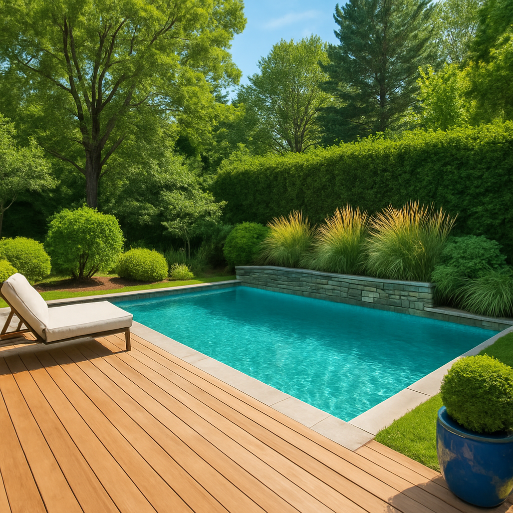 Backyard swimming pool designed for an Orange County home